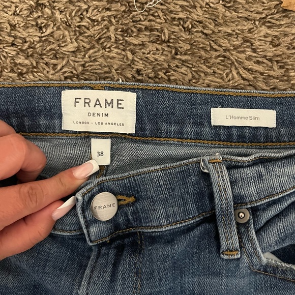 Frame Women’s L’Homme Slim 38 Jeans Denim Mom Apparel Casual Light Wash - Picture 2 of 9